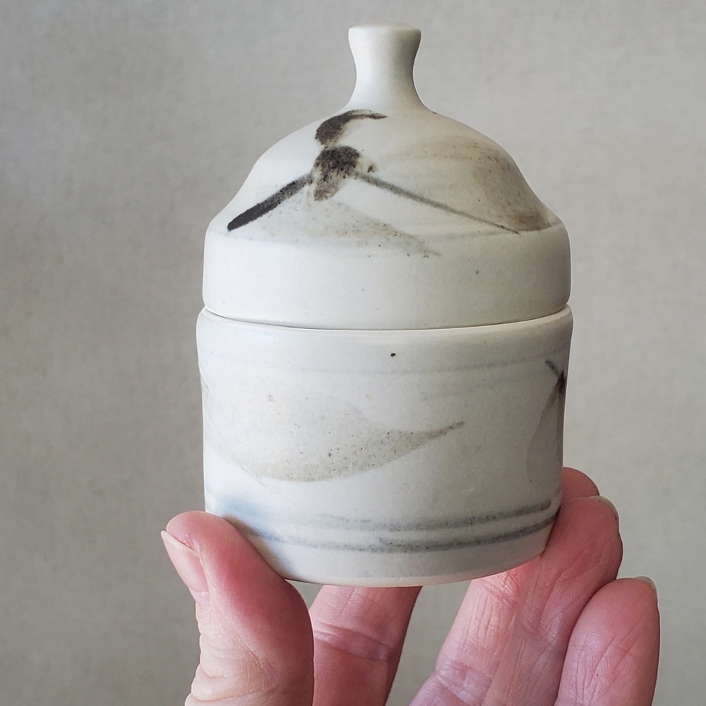 Signed Studio Pottery Salt or Sugar Jar